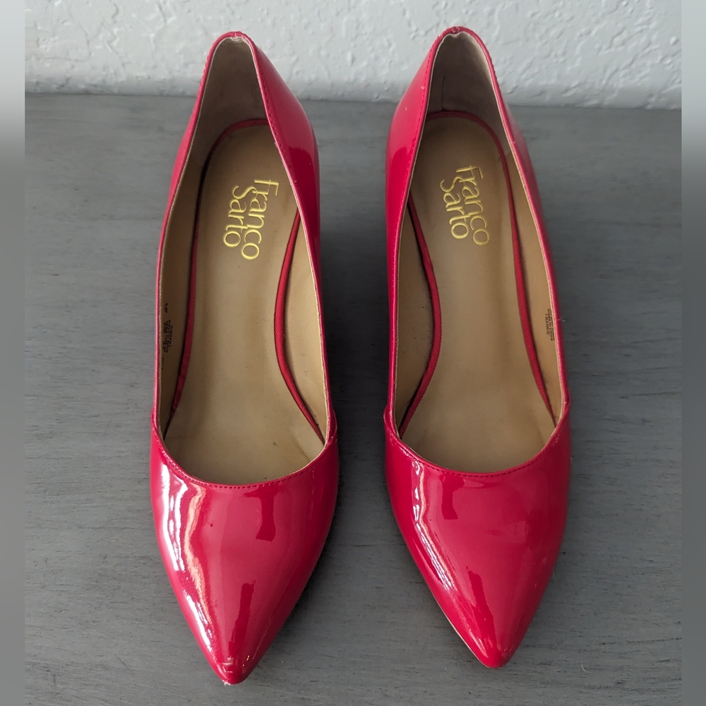 Franco Sarto Red Patent Wedges